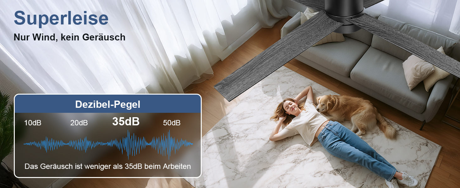 Стеляний вентилятор Ohniyou з підсвіткою та пультом керування – 96,5 см (38 дюймів). Тихий, регульований, для спальні, тераси, внутрішнього/зовнішнього використання (Чорний, сучасний)