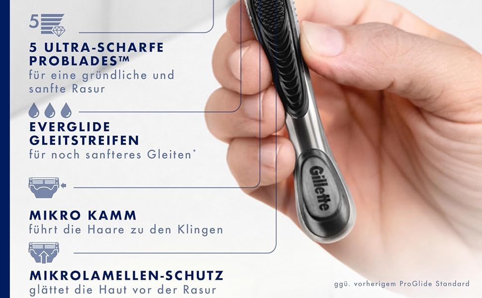 Чоловіча бритва Gillette Proglide, станок для вологого гоління, сріблясто-чорний, 1 шт.