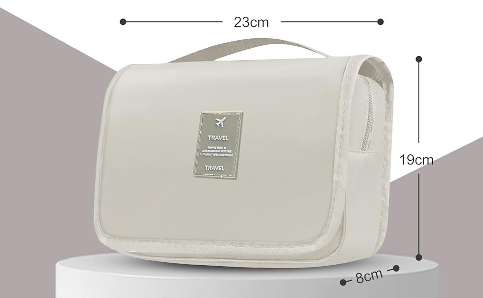 Чоловіча косметичка для подорожей з ручкою, кілька відділень для організації особистих речей (біла)