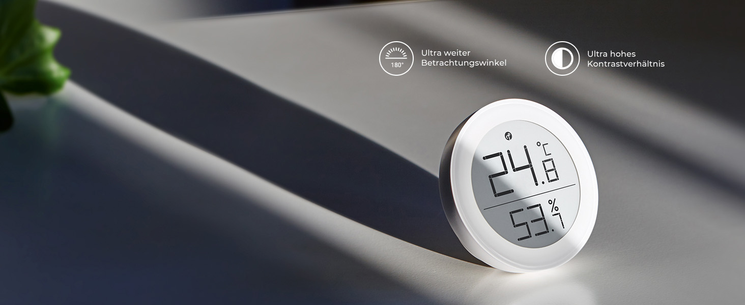 Qingping Термометр-гігрометр із сенсором, підтримка Apple HomeKit, бездротовий монітор температури та вологості з E-Ink дисплеєм, Thread/Bluetooth, для iOS