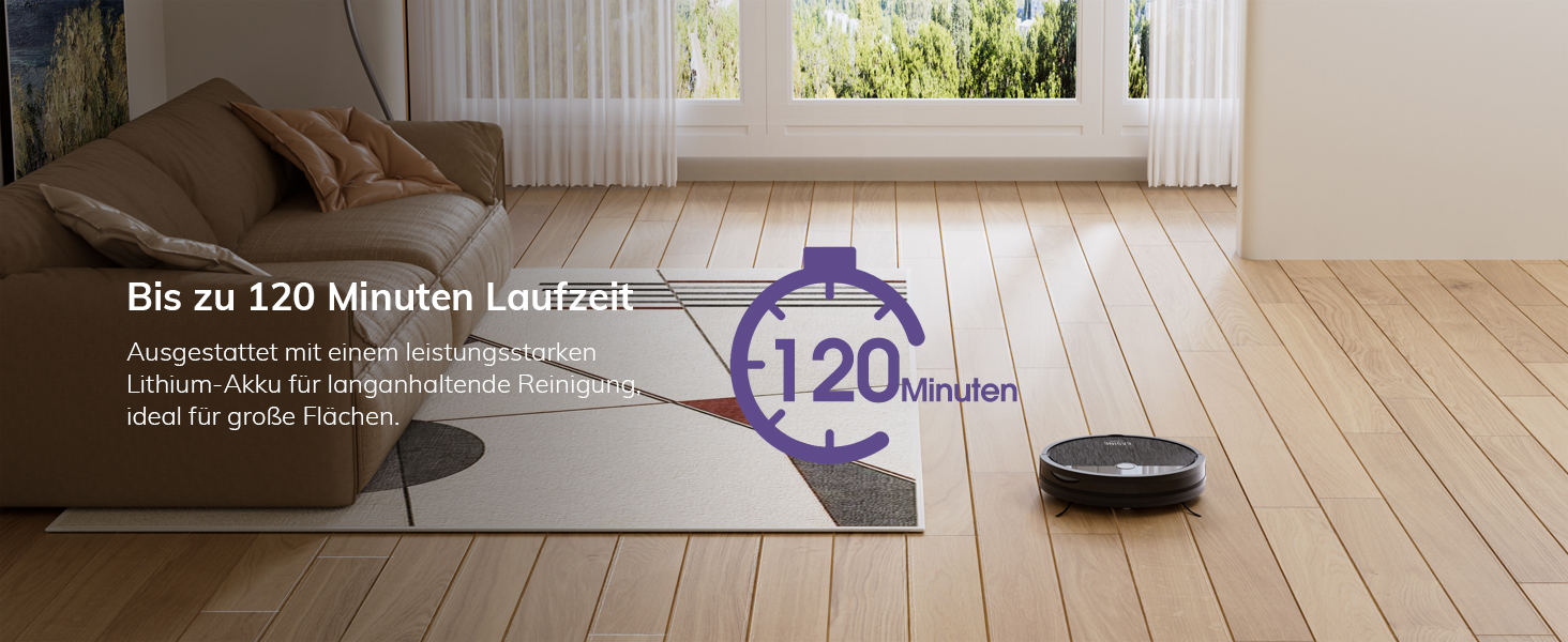 Робот-пилосос безщітковий, самостійно заряджається, з пультом дистанційного керування, тихий, для шерсті тварин та твердих поверхонь, E3