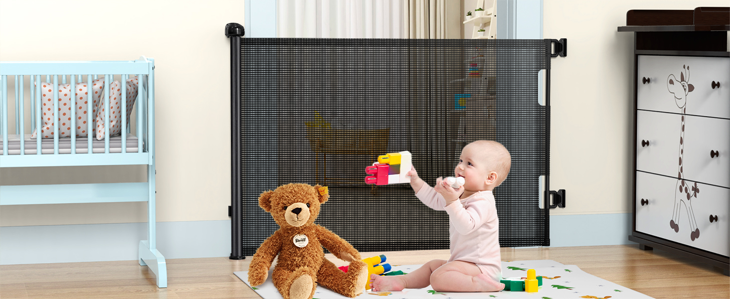 Захист для дитячих воріт Nalezuns, висувний, 0-180 см, сірий, для дітей