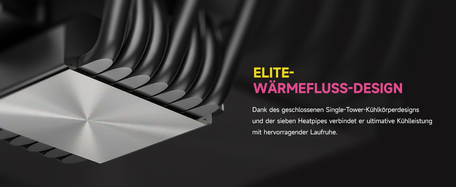 Система охолодження CPU Sudokoo SK700V AM5: Кулер для ПК з дисплеєм, 120мм вентилятор, 7 heatpipes, сумісний з AM5, безперешкодний доступ до RAM, 5 років гарантії, чорний