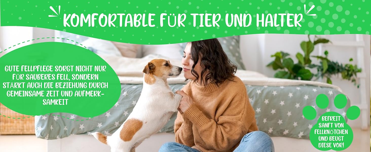 Гребінець для вичісування шерсті тварин Testurteil Sehr Gut: для собак та котів середньої та довгої шерсті. Підходить для маленьких та великих тварин. Легке очищення + E-Book з порадами.