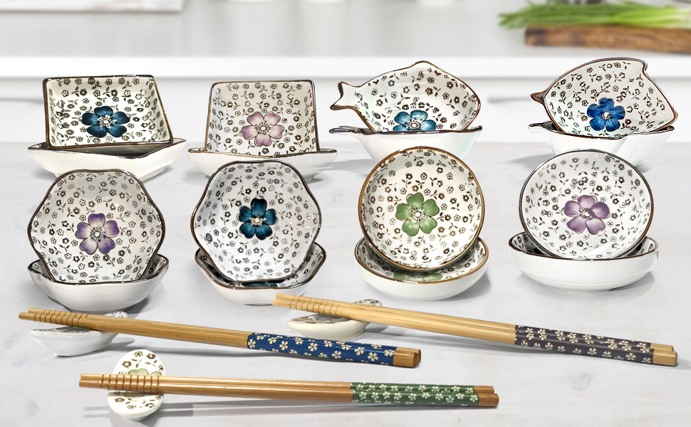 Набір посуду для суші на 4 особи, 12 шт. з кераміки, набір для подачі суші, дизайн