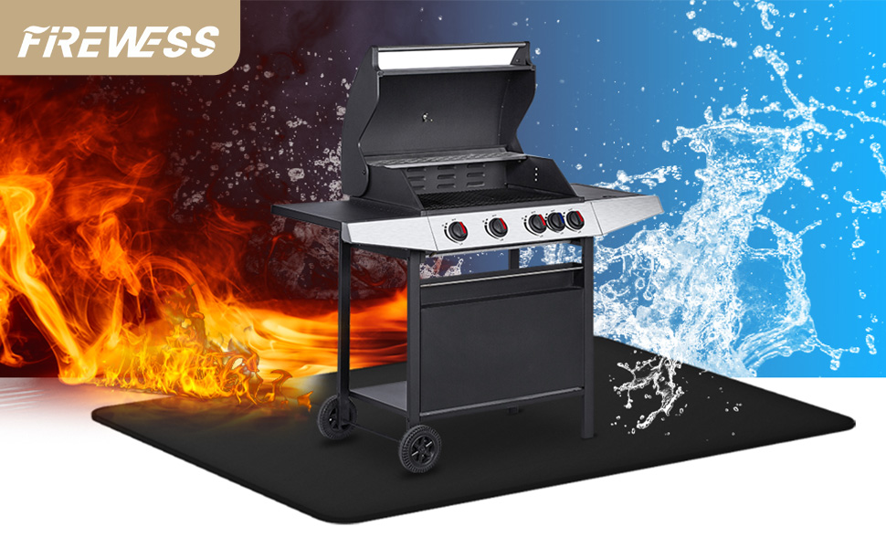 Негорючий килимок для гриля 100x150 см: захист від жару та антипригарне покриття для газових та вугільних грилів