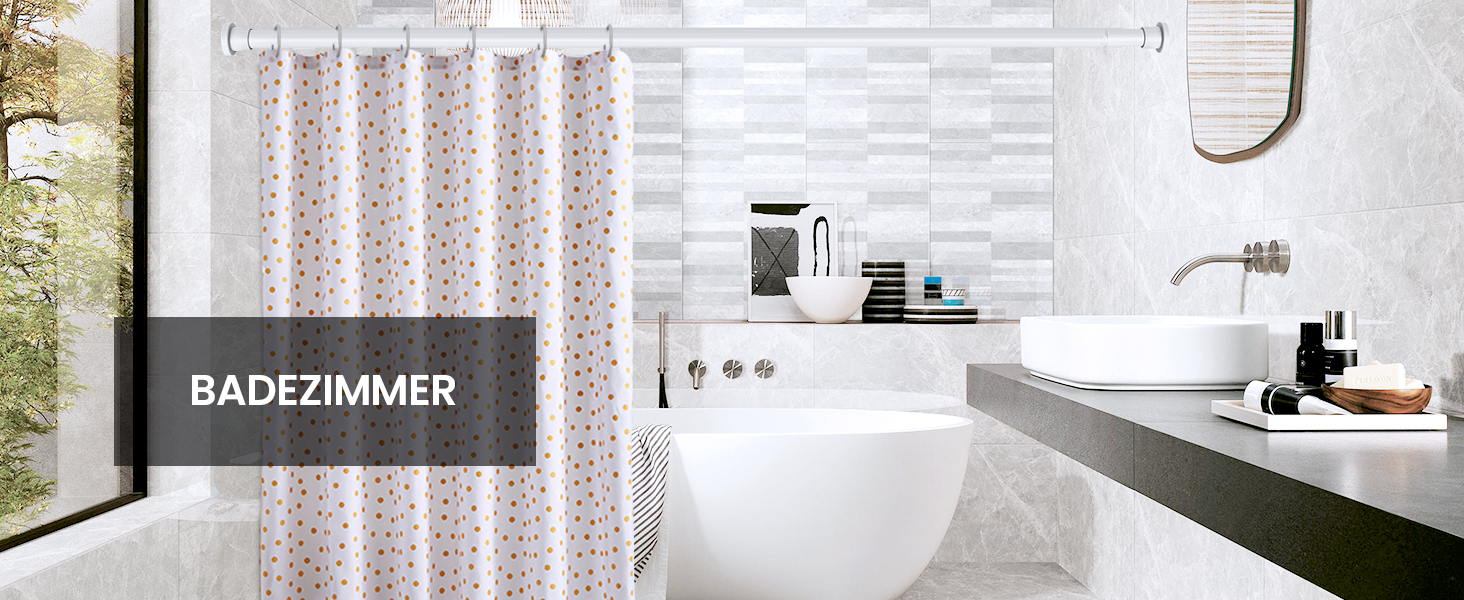 Штанга для душу без свердління 73-224 см, біла. Розсувна штанга для ванної кімнати, душу, вітальні.