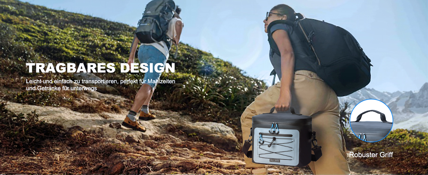 Чорна ізольована сумка-холодильник 24L для пікніків, пляжу, кемпінгу та транспортування продуктів