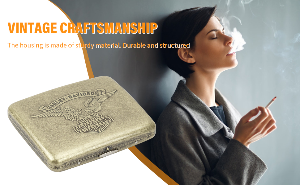 Металеве тютюнотримач на 20 сигарет, вінтажний дизайн, для чоловіків та жінок, з подарунковою коробкою