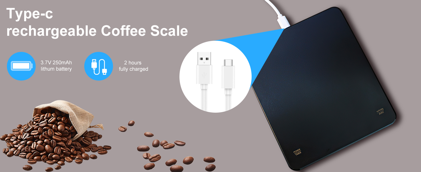 OBEST Mini Coffee Scale with Timer - 3kg/0.1g Digital Scale for Coffee Brewing, Portable Electronic Kitchen Scale with LED Display & Auto Timer