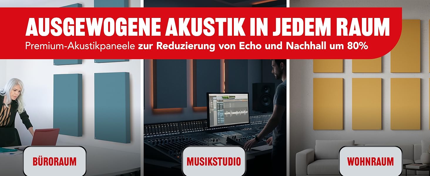 Акустична панель Addictive Sound Schallabsorber Wand Premium для стін та стелі, звукопоглинаюча панель класу A, 100x50x11 см, колір бордовий (Burgundy)