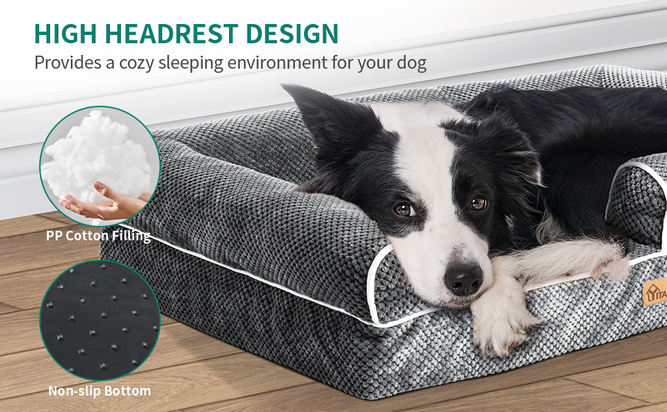 Крісло-лежанка для собак середніх порід YITAHOME, 51x48 см, ортопедичне, знімний чохол, сіре