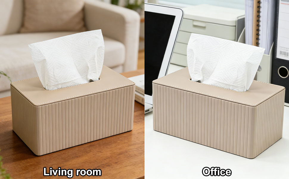 Скляниця для косметики з PU шкіри, 26x15x12 см, магнітна застібка, для ванної, кухні, авто, офісу - матова бежева