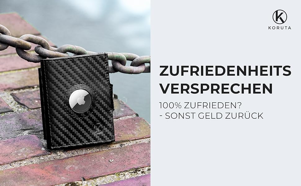 Гаманець Koruta Slim з RFID захистом та відділенням для монет (Carbon Schwarz) - картхолдер для чоловіків та жінок