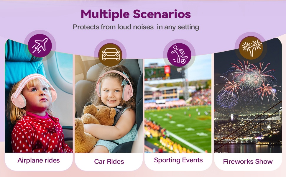 Навушники для захисту слуху дитини 0-36 місяців, 25 dB, сірий колір. Захист від шуму, ідеально для подорожей та сну.