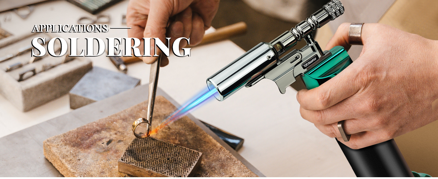 Газовий пальник для кухні Küchenbrenner: потужний Jet-полум'я, заправний бутаном, для крем-брюле, паяння (без бутану), чорний Wb009