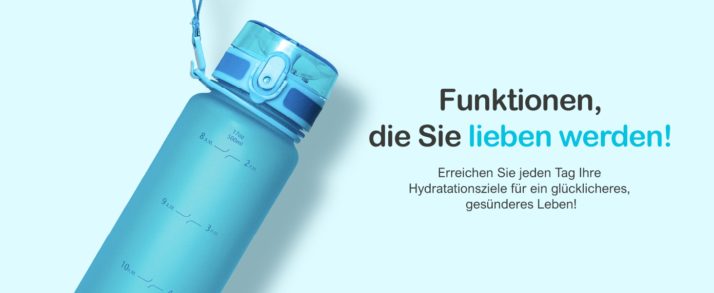 Пляшка для води Hydracy з соломинкою та міткою часу 2л - Сріблясто-сіра - BPA-free, спортивна, герметична, без конденсату