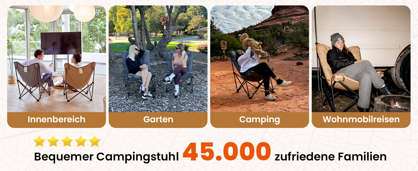 Складний туристичний стілець KingCamp XXL з підлокітниками та сумкою для кемпінгу, відпочинку на природі, саду, балкону та пляжу (Хакі)