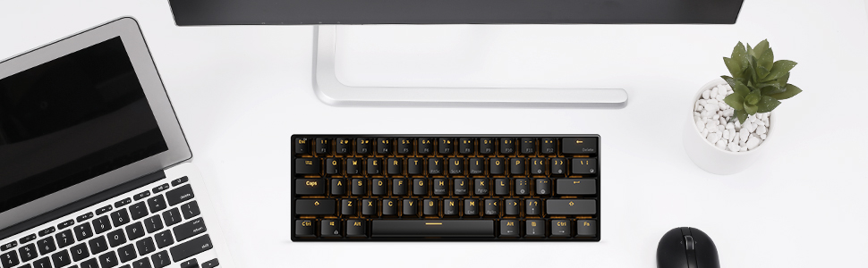 Механічна клавіатура RK ROYAL KLUDGE RK61-US: 61 клавіша, Bluetooth/2.4Ghz, Hot-Swappable, QWERTY (Чорний, Brown Switches)