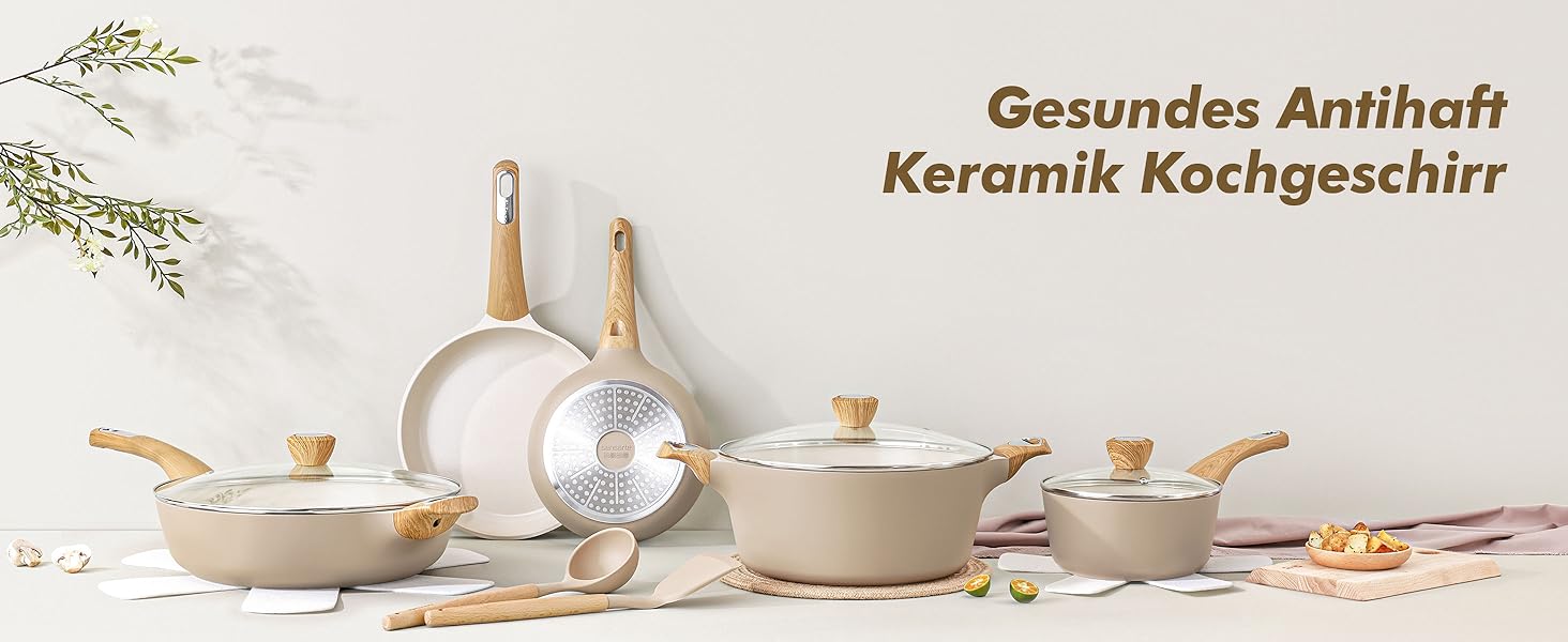 Сковорода SENSARTE з антипригарним покриттям, 30 см, кераміка, гранітне покриття, для плити та індукції, без PFOA/PTFE/PFAS