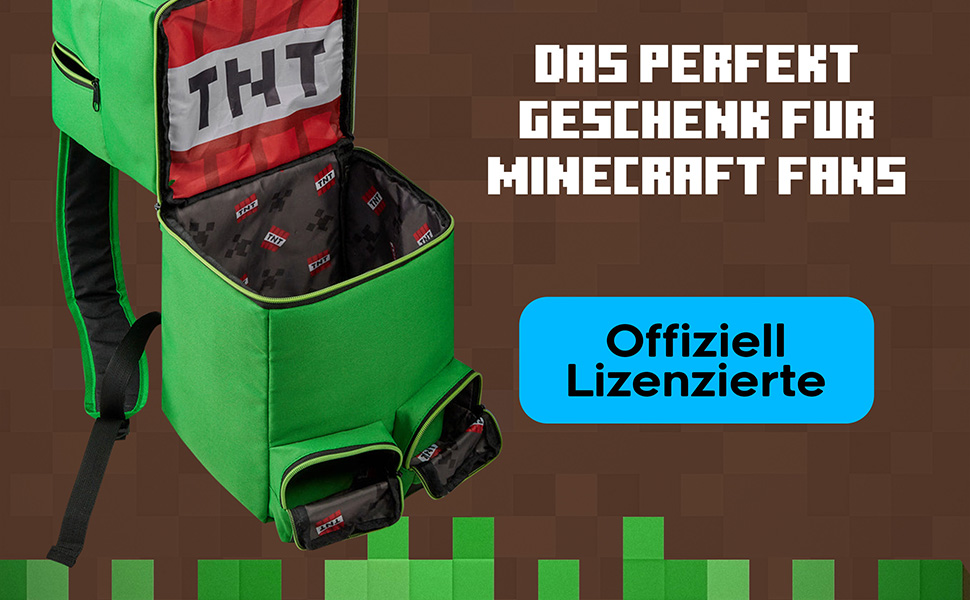 Дитячий рюкзак Minecraft Creeper для хлопчиків, шкільний рюкзак для спорту та прогулянок, зелений 3D, 46 x 21 x 18.5 см