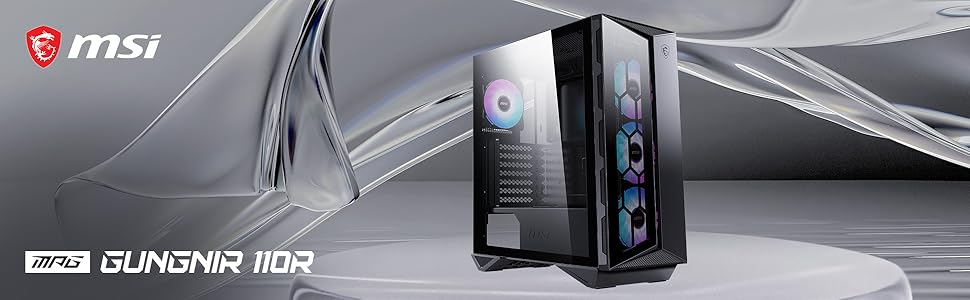 Корпус ПК MSI MPG GUNGNIR 110R: загартоване скло, підтримка ATX/M-ATX/Mini-ITX, 4 RGB вентилятори, USB 3.2 Gen 2x2, магнітний фільтр