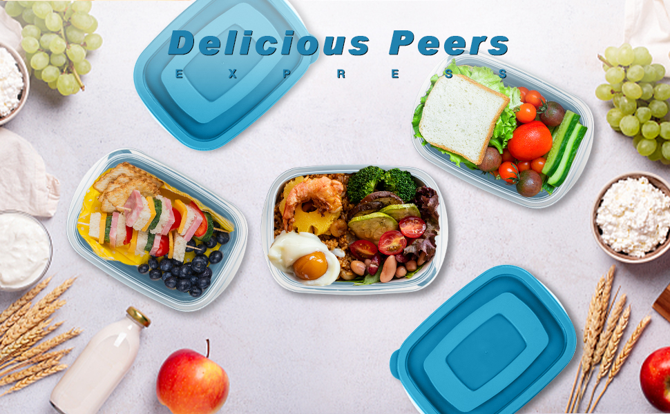 Набір контейнерів для їжі EFISH 20 шт. по 500 мл з кришкою - для школи, роботи, подорожей