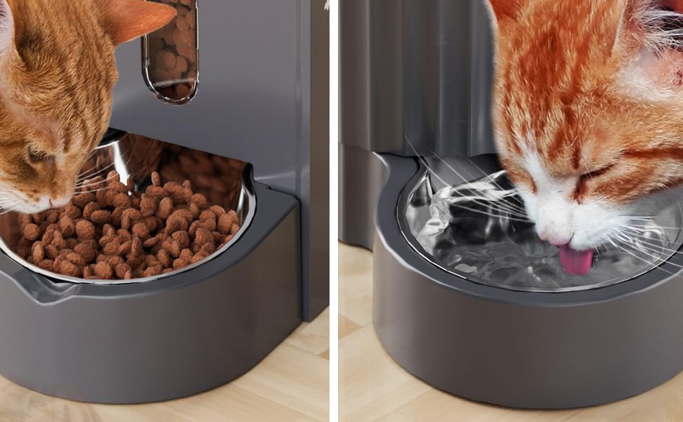 Gravity Pet Feeder - Automatic Cat & Dog Food Dispenser with Stainless Steel Bowls (6L x 2), BPA-Free, No Electricity Required