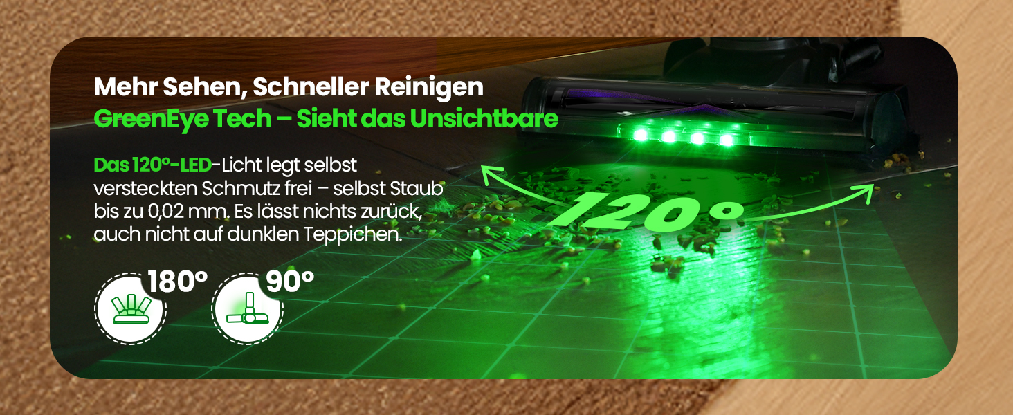 Бездротовий акумуляторний пилосос DP2 з подвійним акумулятором, 45KPa, 60 хвилин роботи, 500W, LED-дисплей, телескопічна труба, вертикальне зберігання, світло GreenEye, ідеальний для шерсті тварин/килимів/твердих підлог, золотий