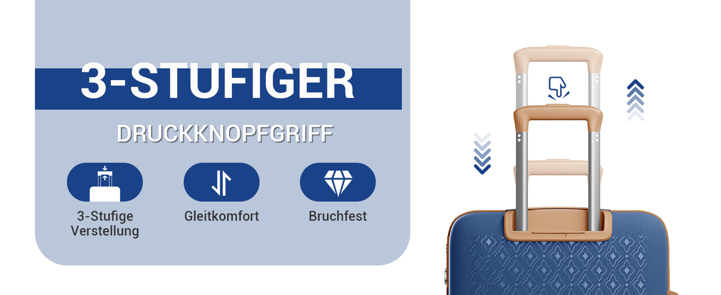 Чемодан KONO великий з підсклянником, жорсткий, легкий, з поліпропілену, розширюваний, з 4 колесами та TSA замком, чорний/коричневий (темно-синій/коричневий, M)