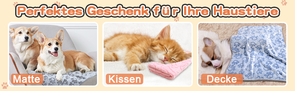 М'яка ковдра для собак та котів, 3 шт. у наборі, 110x80 см та 80x100 см, миюча, фланелева, для дому та подорожей