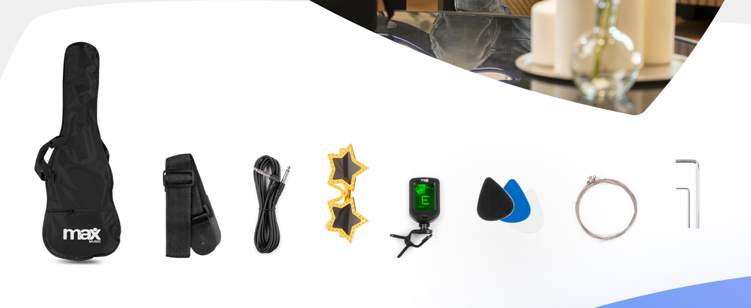 Електрогітара Max GigKit: Комплект для початківців (4/4, 40 Вт, блакитний)