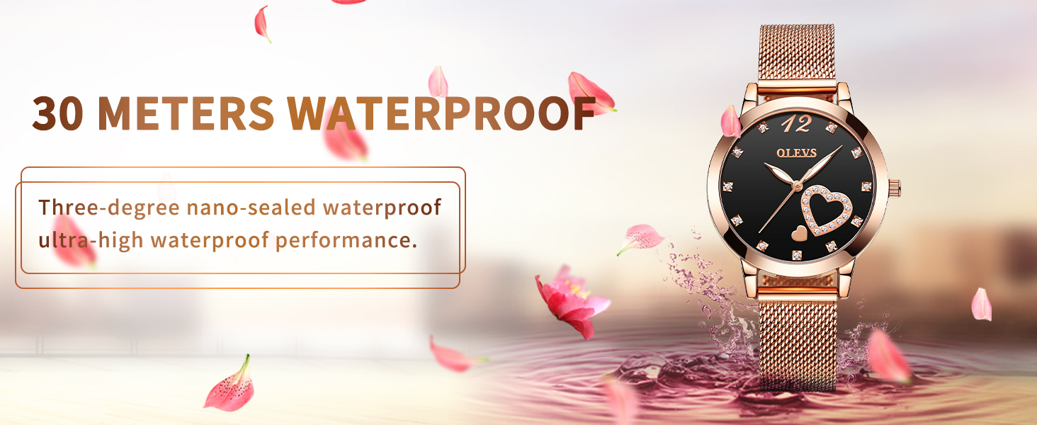 Годинник жіночий OLEVS рожеве золото з серцем та діамантом, чорно-білий циферблат, кварц, водонепроникний, комплект з браслетом, моделі 5189, рожевий