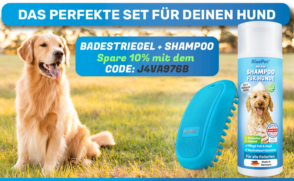 Гумова щітка для миття собак та котів BluePet з масажним ефектом - для короткошерстих порід | Видаляє відмерле волосся, пил та бруд