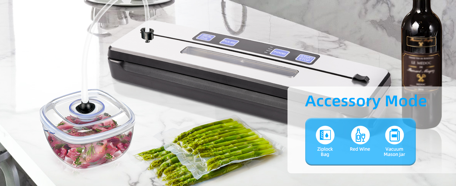 Вакуумний пакувальник Carehabi: 6 режимів, знімний піддон, ніж та 2 нагрівальні елементи