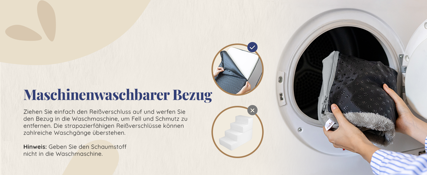 Сходинки для собак на ліжко та диван: 4 сходинки, 58 см, з пінопласту, для маленьких собак, безпечні та стабільні, знімний та пральний чохол, світло-сірий