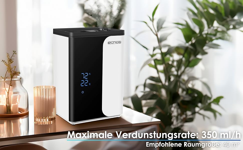 Ультразвуковий зволожувач повітря 5 л з Wi-Fi, керуванням через додаток Smart Life, пульт дистанційного керування, функція очищення повітря, вбудований гігрометр, LED-дисплей, таймер 12h, нічний режим, функція теплого/холодного пару, HEPA-фільтр