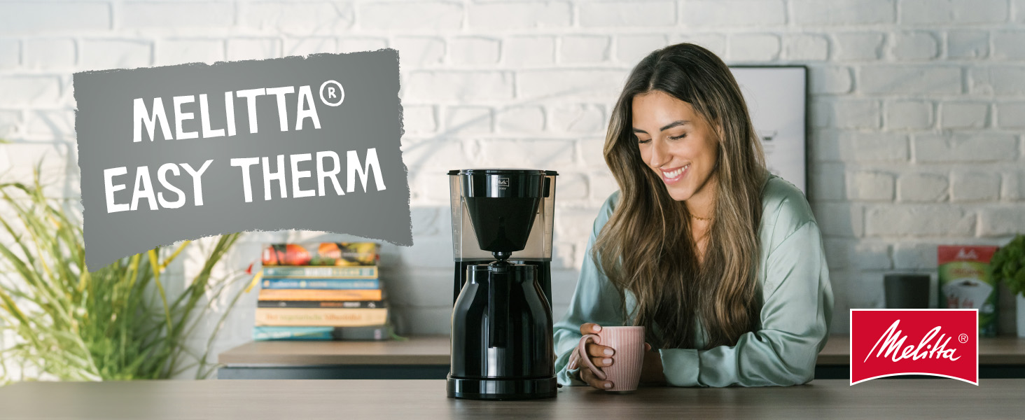 Кавомашина Melitta Easy з знімним фільтром, для 10 чашок кави, з термокана, чорна