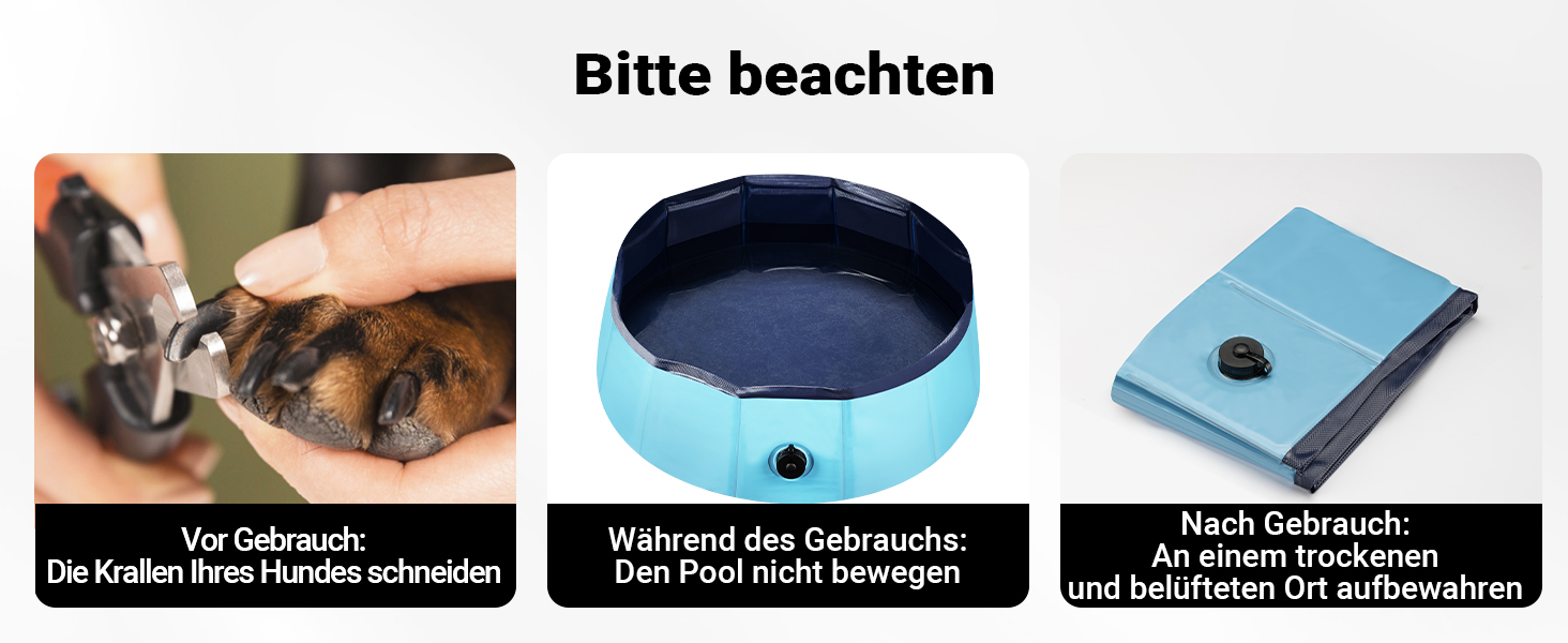 Басейн для собак Fudajo 100x30 см, неслизький, з ПВХ, складаний, з посиленими краями