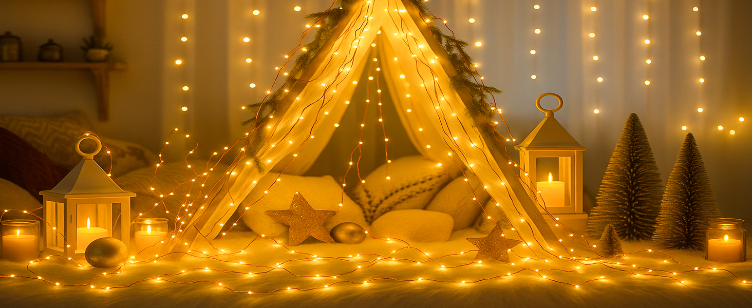 Льокогірлянда BTfarm 20M з 200 LED, тепле біле світло, з пультом, для дому та саду, 8 режимів, вологостійка, з таймером, для декору на Різдво, вечірку, весілля