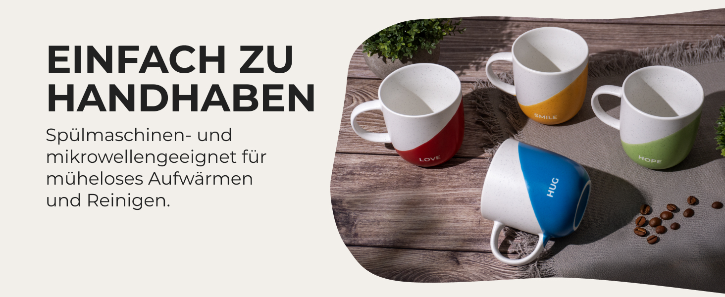 Набір кавових чашок Miamio 4 шт по 300 мл з приколами/Подарункові чашки для мами, тата, жінок, чоловіків, сім'ї, друзів/Підходить для мікрохвильової печі та миття в посудомийній машині (Дизайн B)