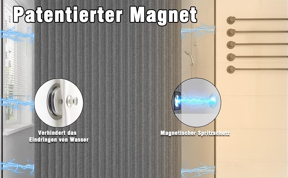 Зручний душовий завіс з льону, вологостійкий, сірий, 120x200 см. Анти-пліснявий, з магнітним кріпленням