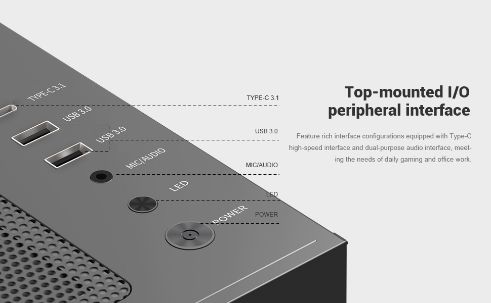 Корпус ПК Tower ATX C3T500 ARGB від PCCOOLER: 6 вентиляторів ARGB, підтримка RTX 40, подвійне скляне бокове вікно, чорний колір