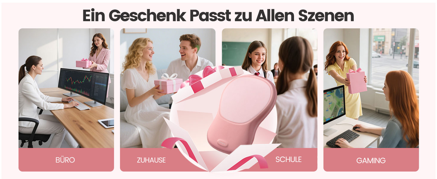Підставка для зап'ястя Meatanty Ergonomische Handgelenkauflage – М'яка підставка з Memory Foam для клавіатури та миші, антиковзка, для офісу, дому та геймінгу (Світло-рожевий)