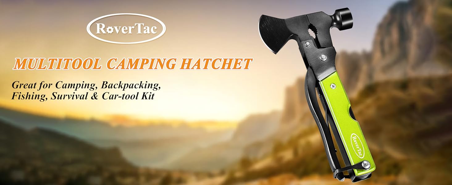 Мультитул RoverTac 14-в-1: сокира, ніж, молоток, плоскогубці, пила, відкривачка, викрутка для кемпінгу. Подарунок для чоловіків