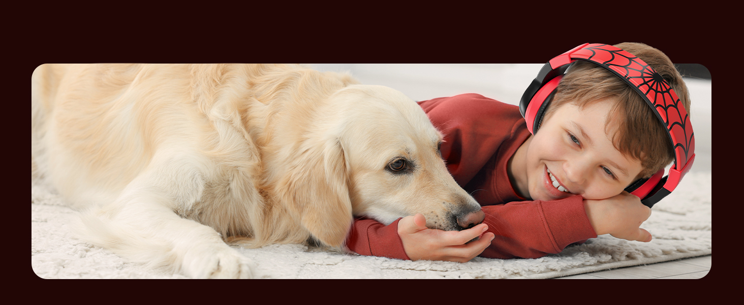 iClever Бездротові навушники для дітей з LED-підсвіткою, Over-Ear, Bluetooth 5.2, мікрофон, BTH12 (Чорний/Червоний)