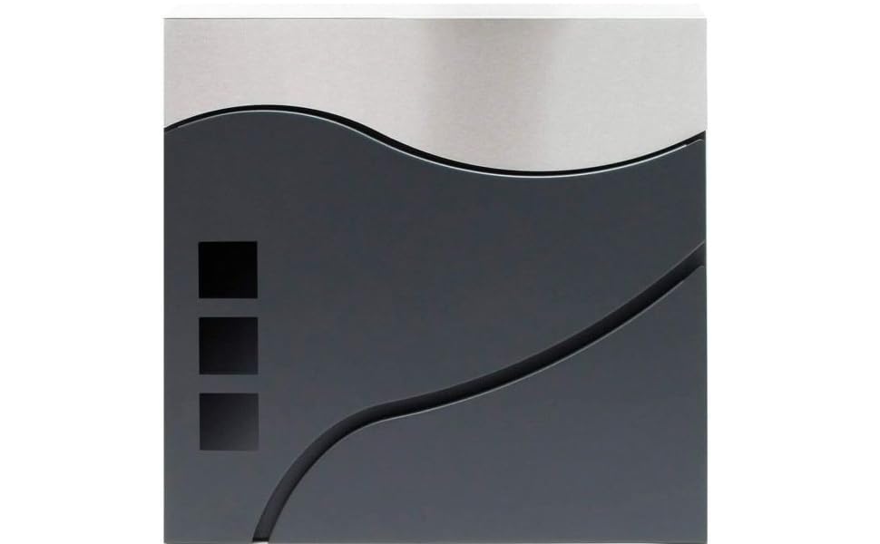 Поштовий ящик Verda з газетницею, 2 ключі, 37x37x11 см, нержавіюча сталь, дизайнерський настінний поштовий ящик, сучасний стиль