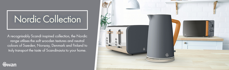 Тостер Swan ST14620GRYN Nordic з 4-ма тостами, 1500 Вт, сірий