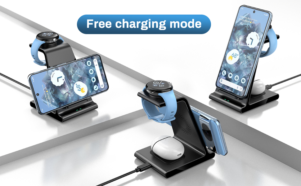 Бездротова зарядка для Google Pixel Watch 3/2 та Pixel 9 Pro/XL/9a/9/8a/8/Pixel 7/7a/7/6/5/4/3, Pixel Buds Pro/2 (без адаптера)