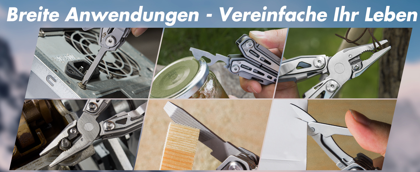 Мультитул Swiss+Tech 16 в 1: мультифункціональний інструмент з нержавіючої сталі з ножем, відкривачкою та кліпсою для ременя. Ідеально для кемпінгу та ремонту. З чохлом (Срібний)